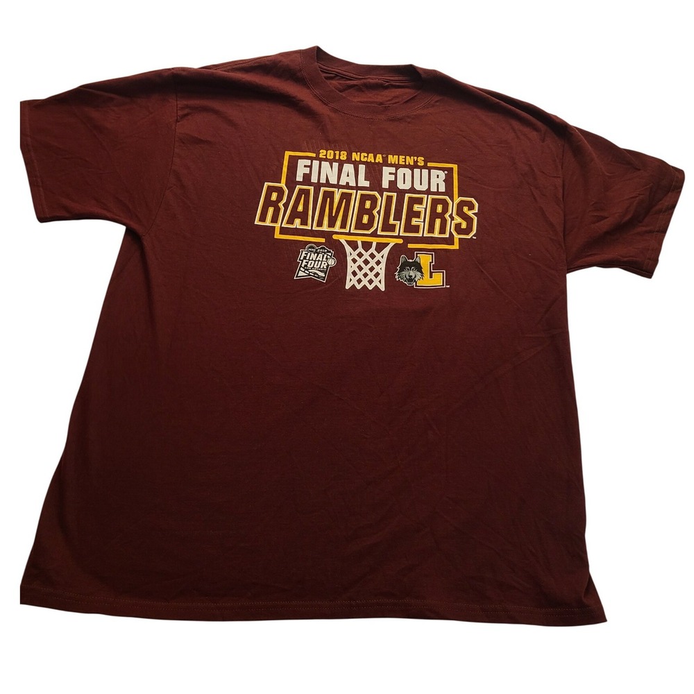 Loyola Chicago Ramblers 2018 NCAA Final Four Men's‎ T-Shirt Maroon XL Casual
